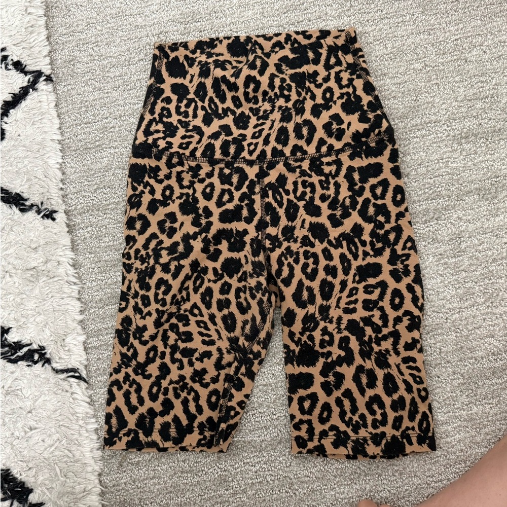 LNA Leopard Print Leggings - Black and Tan